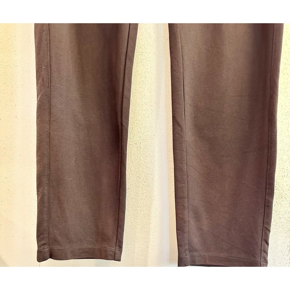 Susan Graver Liquid Knit Pants Womens Large Brown Straight Leg Pull On Career - Picture 4 of 10